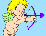 Desenho Cupido a apontar com a seta pintado por gabriella