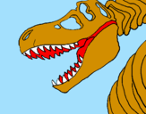 Desenho Esqueleto tiranossauro rex pintado por deivide