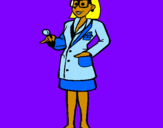 Desenho Doutora com óculos pintado por mateus