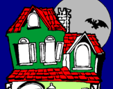 Desenho Casa do mistério pintado por victor