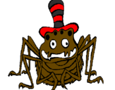 Desenho Aranha com chapéu pintado por Starsky 