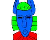 Desenho Máscara africana pintado por leonardo