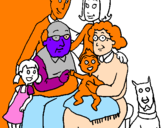 Desenho Família pintado por Luize