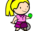 Desenho Rapariga tenista pintado por monikinha