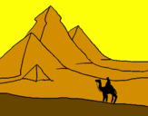 Desenho Paisagem com pirâmides pintado por maria fer