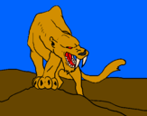 Desenho Tigre com dentes afiados pintado por ysgo