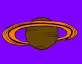 Desenho Saturno pintado por lucas