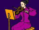 Desenho Dama violinista pintado por katy4