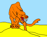 Desenho Tigre com dentes afiados pintado por Eldriano