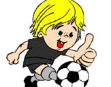 Desenho Rapaz a jogar futebol pintado por lilika