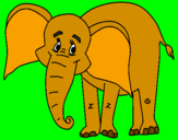 Desenho Elefante feliz pintado por ana
