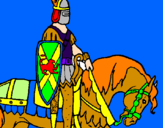 Desenho Cavaleiro a cavalo pintado por Ricardo