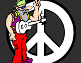Desenho Musico hippy pintado por katy4