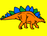 Desenho Stegossaurus pintado por pedro e  mamae