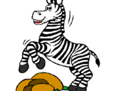Desenho Zebra a saltar pedras pintado por Elane