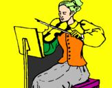 Desenho Dama violinista pintado por SOFIA