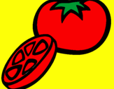 Desenho Tomate pintado por lima