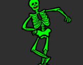 Desenho Esqueleto contente pintado por mmma
