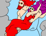 Desenho O rapto de Perséfone pintado por Karliene