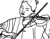 Desenho Violinista pintado por aaa