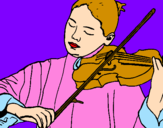 Desenho Violinista pintado por Carolina