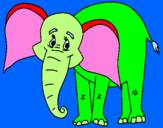 Desenho Elefante feliz pintado por Judica