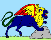Desenho Leão alado pintado por Asbelix