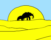 Desenho Elefante ao amanhecer pintado por bianca