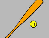 Desenho Bastão de basebol e bola pintado por joao carlos