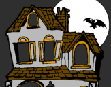 Desenho Casa do mistério pintado por favo de mel