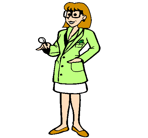 Desenho Doutora com óculos pintado por Médica