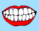 Desenho Boca e dentes pintado por fixarolas