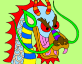 Desenho Cabeça de dragão pintado por rafaela
