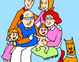 Desenho Família pintado por glenda