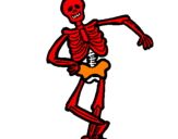 Desenho Esqueleto contente pintado por luiz felipe