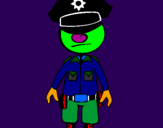 Desenho Agente de polícia pintado por cio