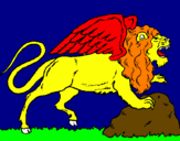 Desenho Leão alado pintado por arthur