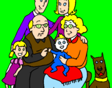 Desenho Família pintado por carlos