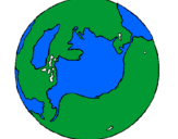 Desenho Planeta terra pintado por braian