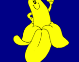 Desenho Banana pintado por popes
