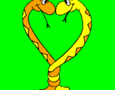 Desenho Serpentes apaixonadas pintado por sarah