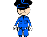 Desenho Agente de polícia pintado por pirikito