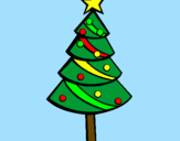 Desenho Árvore de natal II pintado por ines e beatriz
