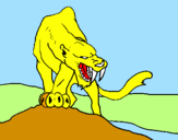 Desenho Tigre com dentes afiados pintado por tomas cavaco