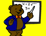Desenho Professor urso pintado por bk,dsl