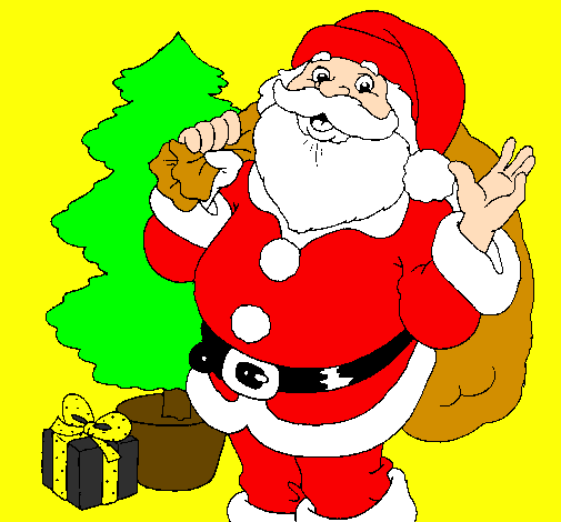 Desenho Santa Claus e uma árvore de natal pintado por TIAGO10