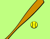 Desenho Bastão de basebol e bola pintado por Tiago