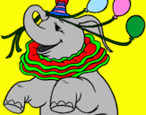 Desenho Elefante com 3 balões pintado por Nathan