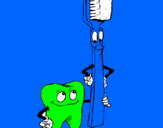 Desenho Dentes e escova de dentes pintado por henrique