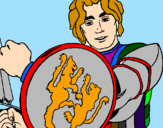 Desenho Cavaleiro com escudo de leão pintado por Kauê